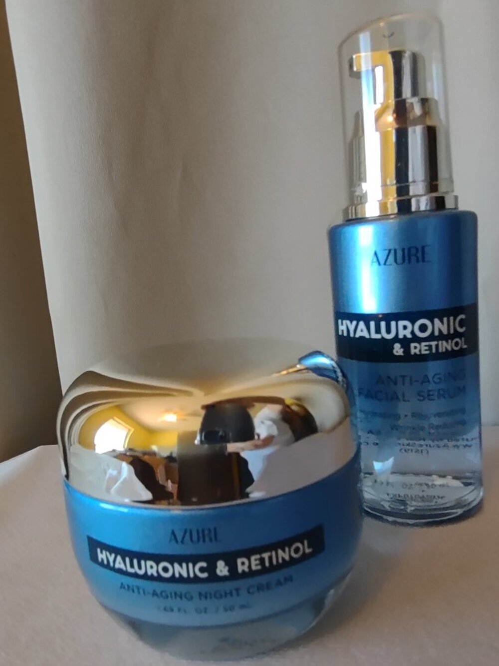 Azure Hyaluronic & Retinol Anti-Aging Rejuvenating Face Serum & Night Cream New